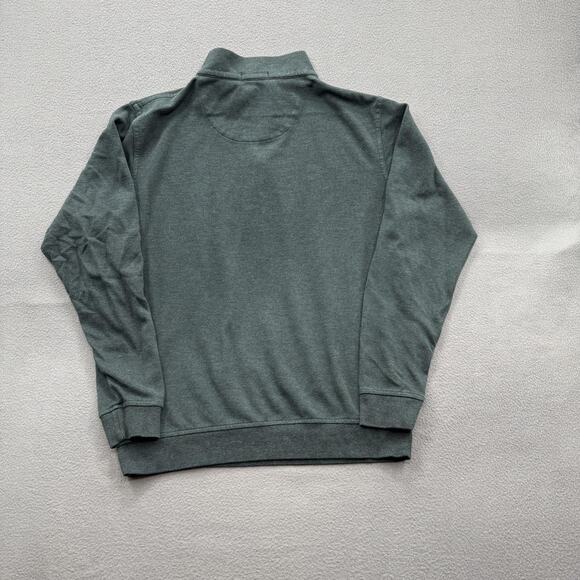Peter Millar Sweater Mens Medium Green Quarter Zip Mock Neck Cotton Modal Golf - Picture 2 of 9